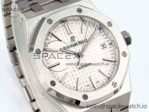 Audermars Piguet Royal Oak 37mm 15450 SS IPF Best Edition White Dial on SS Bracelet SA3120 Super Clone - Image 3
