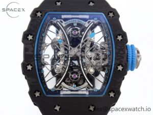 Richard Mille RM53-02 TOURBILLON CARBON RMF BEST EDITION SKELETON DIAL ON BLUE NYLON STRAP - Image 2
