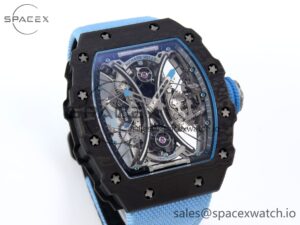 Richard Mille RM53-02 TOURBILLON CARBON RMF BEST EDITION SKELETON DIAL ON BLUE NYLON STRAP - Image 3