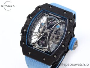 Richard Mille RM53-02 TOURBILLON CARBON RMF BEST EDITION SKELETON DIAL ON BLUE NYLON STRAP - Image 4