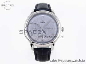 Omega De Ville Power Reserve SS MKF 1:1 Best Edition Blue Textured Dial on Black Leather Strap A8810