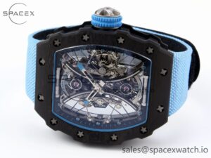 Richard Mille RM53-02 TOURBILLON CARBON RMF BEST EDITION SKELETON DIAL ON BLUE NYLON STRAP - Image 5