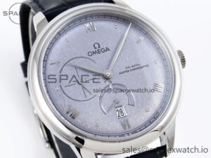Omega De Ville Power Reserve SS MKF 1:1 Best Edition Blue Textured Dial on Black Leather Strap A8810 - Image 3