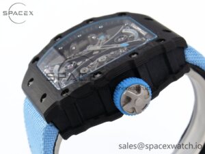Richard Mille RM53-02 TOURBILLON CARBON RMF BEST EDITION SKELETON DIAL ON BLUE NYLON STRAP - Image 7