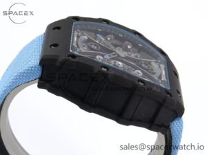 Richard Mille RM53-02 TOURBILLON CARBON RMF BEST EDITION SKELETON DIAL ON BLUE NYLON STRAP - Image 8