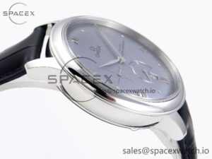 Omega De Ville Power Reserve SS MKF 1:1 Best Edition Blue Textured Dial on Black Leather Strap A8810 - Image 8