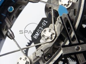 Richard Mille RM53-02 TOURBILLON CARBON RMF BEST EDITION SKELETON DIAL ON BLUE NYLON STRAP - Image 11