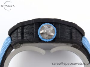 Richard Mille RM53-02 TOURBILLON CARBON RMF BEST EDITION SKELETON DIAL ON BLUE NYLON STRAP - Image 13
