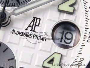 AUDEMARS PIGUET ROYAL OAK OFFSHORE 42MM SS BLACK CERAMIC BEZEL APF 1:1 BEST EDITION WHITE/SILVER DIAL ON BLACK RUBBER STRAP A7750 - Image 10