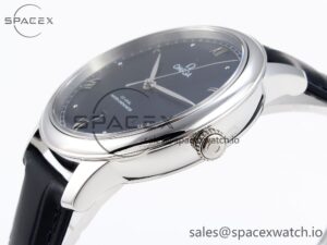 Omega De Ville Date SS MKF 1:1 Best Edition Blue Dial Roman Marker on Black Leather Strap A8800 - Image 7