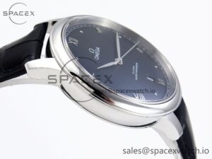 Omega De Ville Date SS MKF 1:1 Best Edition Blue Dial Roman Marker on Black Leather Strap A8800 - Image 8