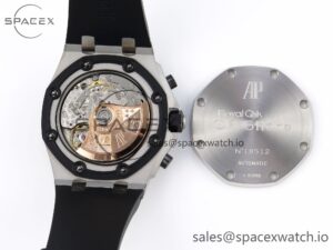 AUDEMARS PIGUET ROYAL OAK OFFSHORE 42MM SS BLACK CERAMIC BEZEL APF 1:1 BEST EDITION WHITE/SILVER DIAL ON BLACK RUBBER STRAP A7750 - Image 18