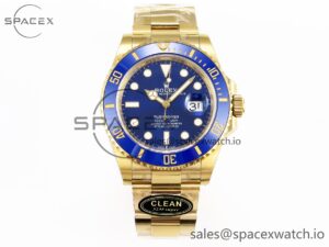 Rolex Submariner 116618 LB Blue Ceramic YG Plated 904L Steel Clean 1:1 Best Edition VR3135