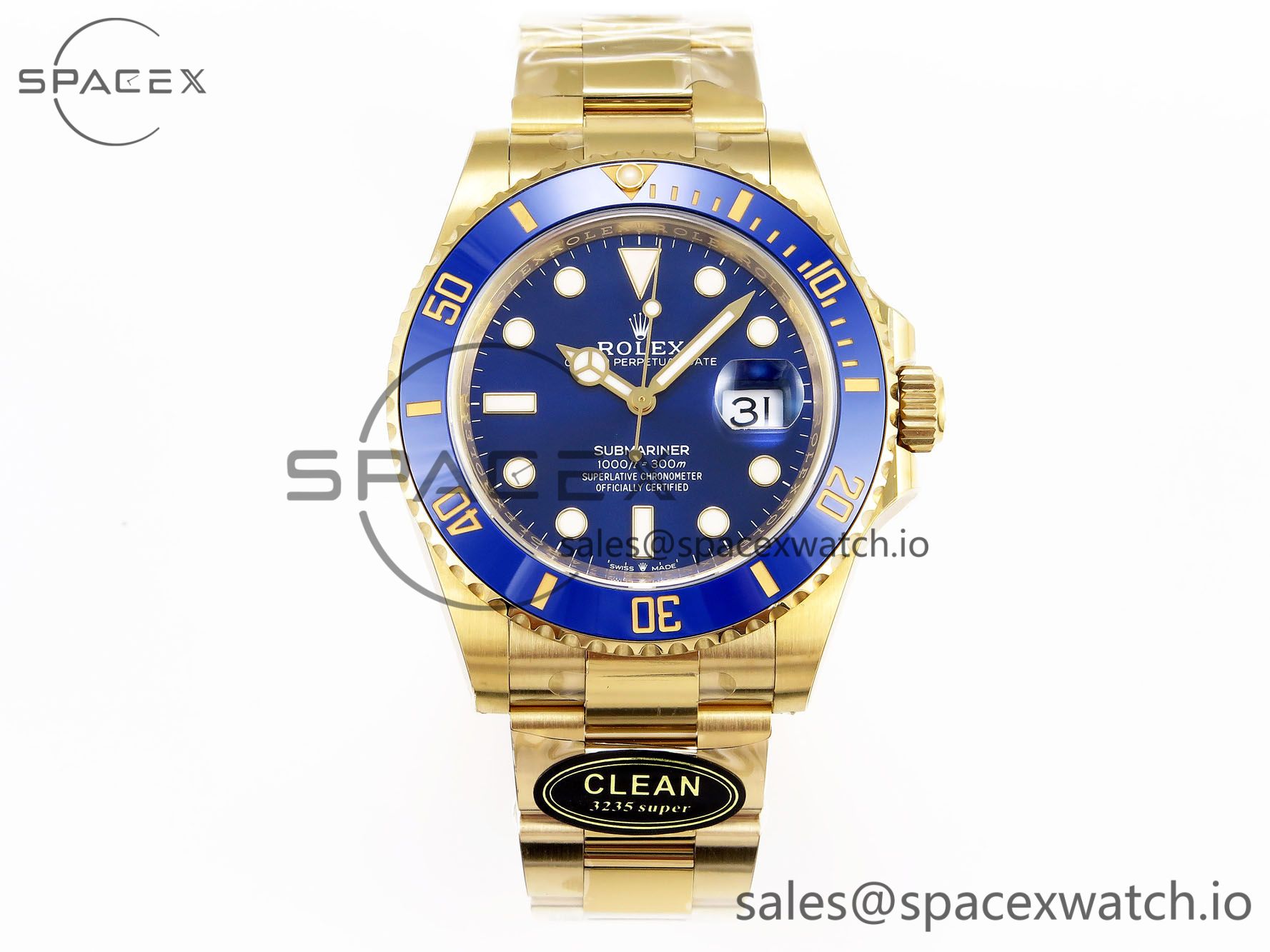 IMG_0346 Rolex Submariner 116618 LB Blue Ceramic YG Plated 904L Steel Clean 1:1 Best Edition VR3135 - Image 1