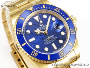 Rolex Submariner 116618 LB Blue Ceramic YG Plated 904L Steel Clean 1:1 Best Edition VR3135 - Image 3