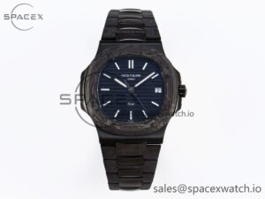 PATEK PHILIPPE NAUTILUS 5711 DIW CARBON DIWF 1:1 BEST EDITION BLUE TEXTURED DIAL ON CARBON/PVD BRACELET 324CS