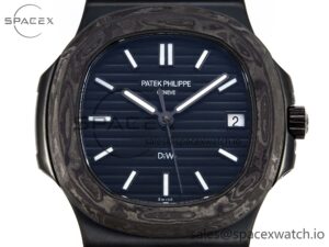 PATEK PHILIPPE NAUTILUS 5711 DIW CARBON DIWF 1:1 BEST EDITION BLUE TEXTURED DIAL ON CARBON/PVD BRACELET 324CS - Image 2