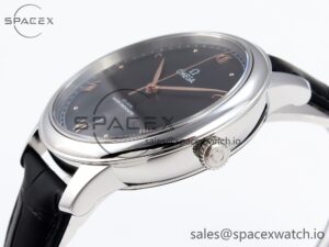 Omega De Ville Date SS MKF 1:1 Best Edition Black Dial Roman Marker on Black Leather Strap A8800 - Image 7