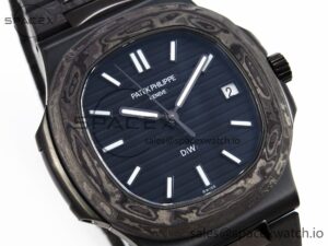 PATEK PHILIPPE NAUTILUS 5711 DIW CARBON DIWF 1:1 BEST EDITION BLUE TEXTURED DIAL ON CARBON/PVD BRACELET 324CS - Image 3