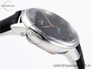 Omega De Ville Date SS MKF 1:1 Best Edition Black Dial Roman Marker on Black Leather Strap A8800 - Image 8