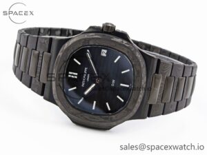 PATEK PHILIPPE NAUTILUS 5711 DIW CARBON DIWF 1:1 BEST EDITION BLUE TEXTURED DIAL ON CARBON/PVD BRACELET 324CS - Image 5