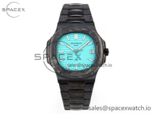 PATEK PHILIPPE Nautilus 5711 DIW Carbon DIWF 1:1 Best Edition Tiffany Blue Textured Dial on Carbon/PVD Bracelet 324CS