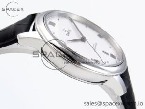 Omega De Ville Date SS MKF 1:1 Best Edition White Dial Roman Marker on Black Leather Strap A8800 - Image 8