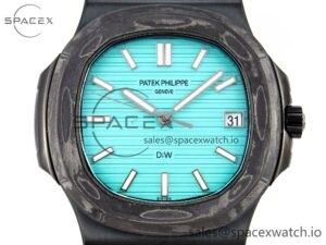 PATEK PHILIPPE Nautilus 5711 DIW Carbon DIWF 1:1 Best Edition Tiffany Blue Textured Dial on Carbon/PVD Bracelet 324CS - Image 2