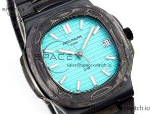 PATEK PHILIPPE Nautilus 5711 DIW Carbon DIWF 1:1 Best Edition Tiffany Blue Textured Dial on Carbon/PVD Bracelet 324CS - Image 3