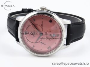 Omega De Ville Power Reserve SS MKF 1:1 Best Edition Pink Dial on Black Leather Strap - Image 5