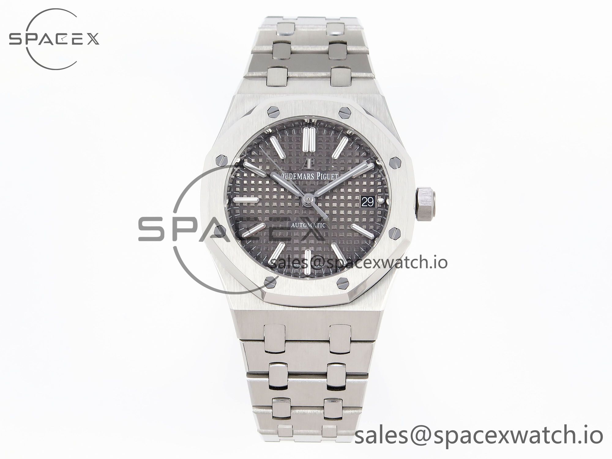 IMG_0376 Audermars Piguet Royal Oak 37mm 15450 SS IPF Best Edition Gray Dial on SS Bracelet SA3120 Super Clone - Image 1