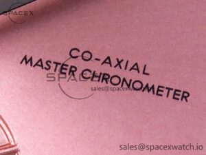 Omega De Ville Power Reserve SS MKF 1:1 Best Edition Pink Dial on Black Leather Strap - Image 10