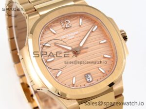 PATEK PHILIPPE NAUTILUS 7118 LADIES RG PPF 1:1 BEST EDITION RG DIAL ON RG BRACELET 324CS - Image 3