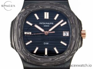 PATEK PHILIPPE NAUTILUS 5711 DIW CARBON DIWF 1:1 BEST EDITION BLACK TEXTURED DIAL ON CARBON/RG BRACELET 324CS - Image 2