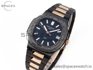 PATEK PHILIPPE NAUTILUS 5711 DIW CARBON DIWF 1:1 BEST EDITION BLACK TEXTURED DIAL ON CARBON/RG BRACELET 324CS - Image 4
