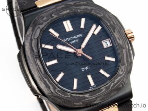 PATEK PHILIPPE NAUTILUS 5711 DIW CARBON DIWF 1:1 BEST EDITION BLACK TEXTURED DIAL ON CARBON/RG BRACELET 324CS - Image 3