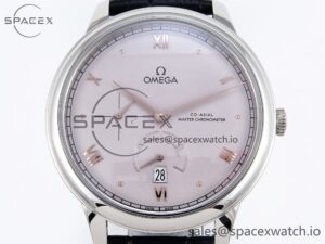 Omega De Ville Power Reserve SS MKF 1:1 Best Edition Purple Dial on Black Leather Strap A8810 - Image 2