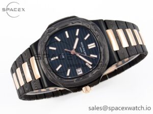 PATEK PHILIPPE NAUTILUS 5711 DIW CARBON DIWF 1:1 BEST EDITION BLACK TEXTURED DIAL ON CARBON/RG BRACELET 324CS - Image 6