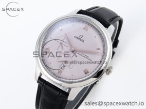 Omega De Ville Power Reserve SS MKF 1:1 Best Edition Purple Dial on Black Leather Strap A8810 - Image 4