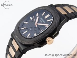 PATEK PHILIPPE NAUTILUS 5711 DIW CARBON DIWF 1:1 BEST EDITION BLACK TEXTURED DIAL ON CARBON/RG BRACELET 324CS - Image 7