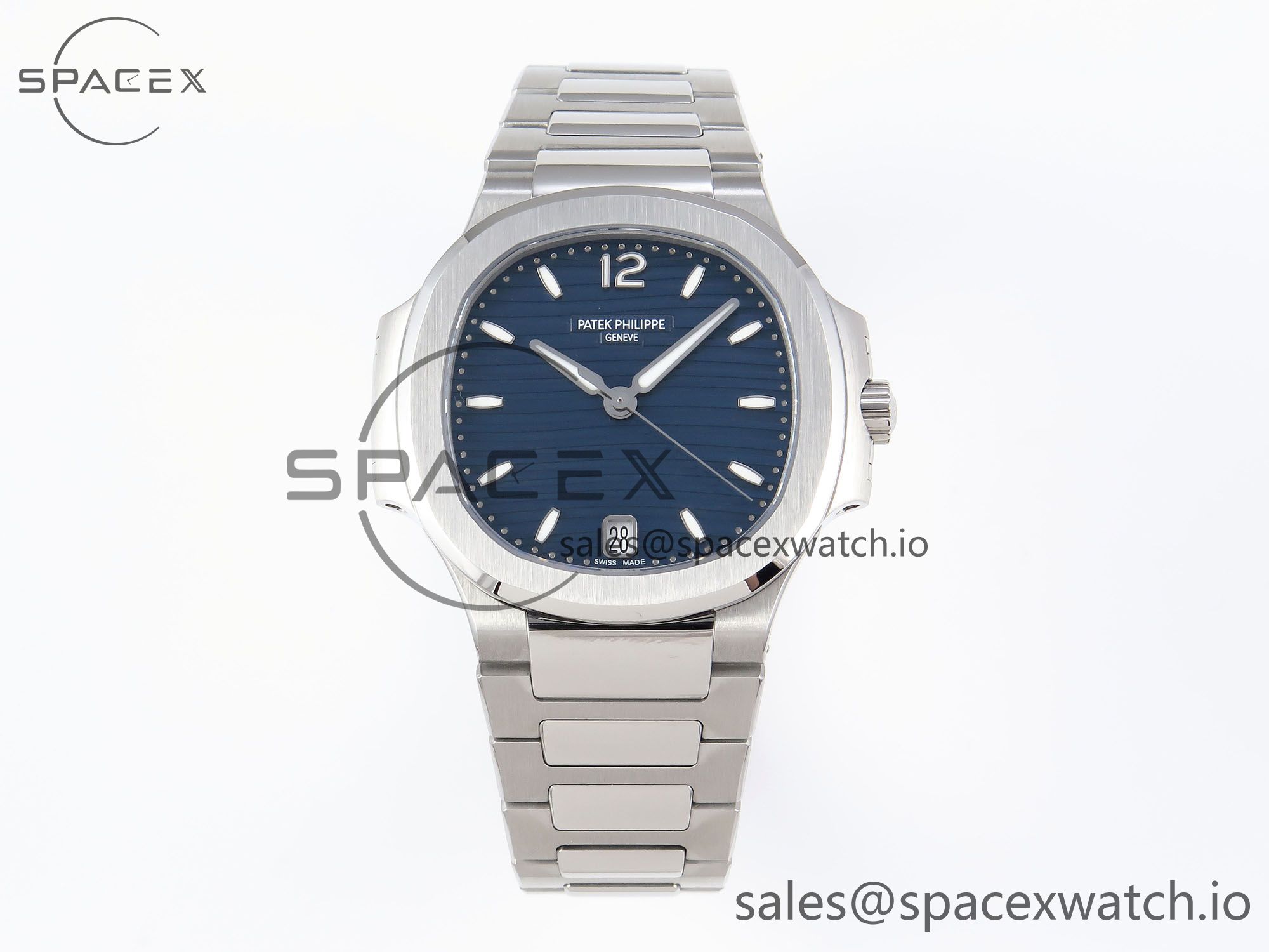 IMG_0398 PATEK PHILIPPE NAUTILUS 7118 LADIES SS PPF 1:1 BEST EDITION BLUE DIAL ON SS BRACELET 324CS - Image 1