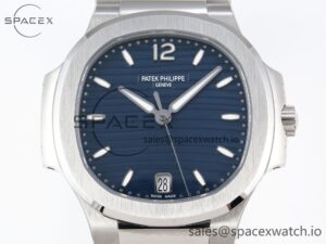 PATEK PHILIPPE NAUTILUS 7118 LADIES SS PPF 1:1 BEST EDITION BLUE DIAL ON SS BRACELET 324CS - Image 2