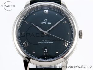 Omega De Ville Date SS MKF 1:1 Best Edition Dark Grey Dial Roman Marker on Black Leather Strap A8800 - Image 2
