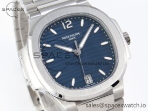 PATEK PHILIPPE NAUTILUS 7118 LADIES SS PPF 1:1 BEST EDITION BLUE DIAL ON SS BRACELET 324CS - Image 3