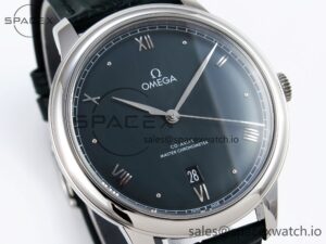 Omega De Ville Date SS MKF 1:1 Best Edition Dark Grey Dial Roman Marker on Black Leather Strap A8800 - Image 3