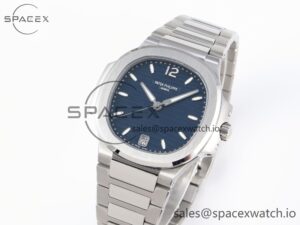 PATEK PHILIPPE NAUTILUS 7118 LADIES SS PPF 1:1 BEST EDITION BLUE DIAL ON SS BRACELET 324CS - Image 4