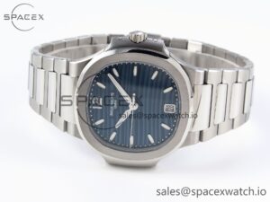 PATEK PHILIPPE NAUTILUS 7118 LADIES SS PPF 1:1 BEST EDITION BLUE DIAL ON SS BRACELET 324CS - Image 5
