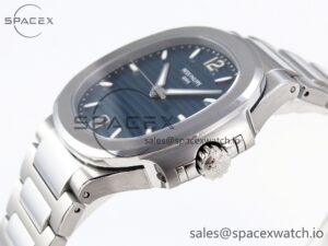 PATEK PHILIPPE NAUTILUS 7118 LADIES SS PPF 1:1 BEST EDITION BLUE DIAL ON SS BRACELET 324CS - Image 7