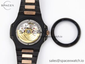 PATEK PHILIPPE NAUTILUS 5711 DIW CARBON DIWF 1:1 BEST EDITION BLACK TEXTURED DIAL ON CARBON/RG BRACELET 324CS - Image 17