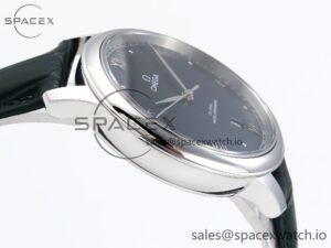 Omega De Ville Date SS MKF 1:1 Best Edition Dark Grey Dial Roman Marker on Black Leather Strap A8800 - Image 8